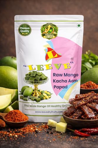 Image of Leeve Raw Mango Bar (Kachha Aam Papad) 400g | Tangy & Chatpata Mango Candy | Traditional Aam Papad | Summer Snack | Kids & Adults Favourite Sweet & Sour Treat