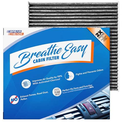 Image of Spearhead Odor Defense Breathe Easy AC & Heater Cabin Filter | Fits 2005-2023 Tacoma, 2013-2016 Dart, 2003-2008 Vibe Like OEM | Up to 25% Longer Lasting w /Activated Carbon (BE-374)