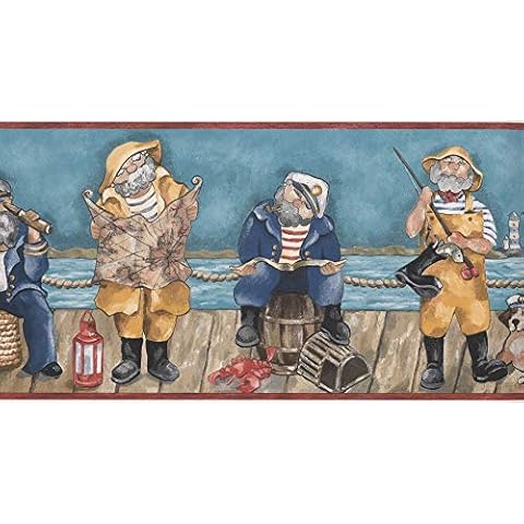 Fisherman at Sea - PB58023B - Wallpaper Border Cover