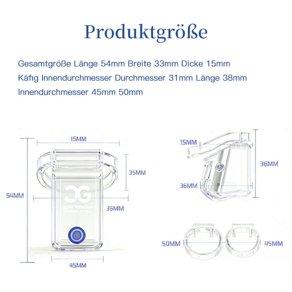 Seckoe Metall Keuschheitskäfig Herren 2.0 – Aluminium Peniskäfig mit 5 Vibrationsmodi, Offline-Vibrationstimer & Offline-Entsperrung, App-Steuerung, IPX7 Wasserdicht, inkl. 2 Cockringe (Generation 2)