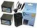 2 Pack - Digital Camcorder Battery and Charger with Car & EU Adapter Replacement for Panasonic VW-VBD55 - Compatible with Panasonic CGR-D54 (5400mAh 7.4V Lithium-Ion)