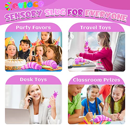 Cevioce Sensory Slug Fidget Toys,Fidget Slug Toys For Adults & Kids Party Favors,1Pc Cute Autism Sensory Toys For Autistic Children,Toddler Toys Age 1+,Travel Toys For 1+ Year Old （Pink） #TOP4