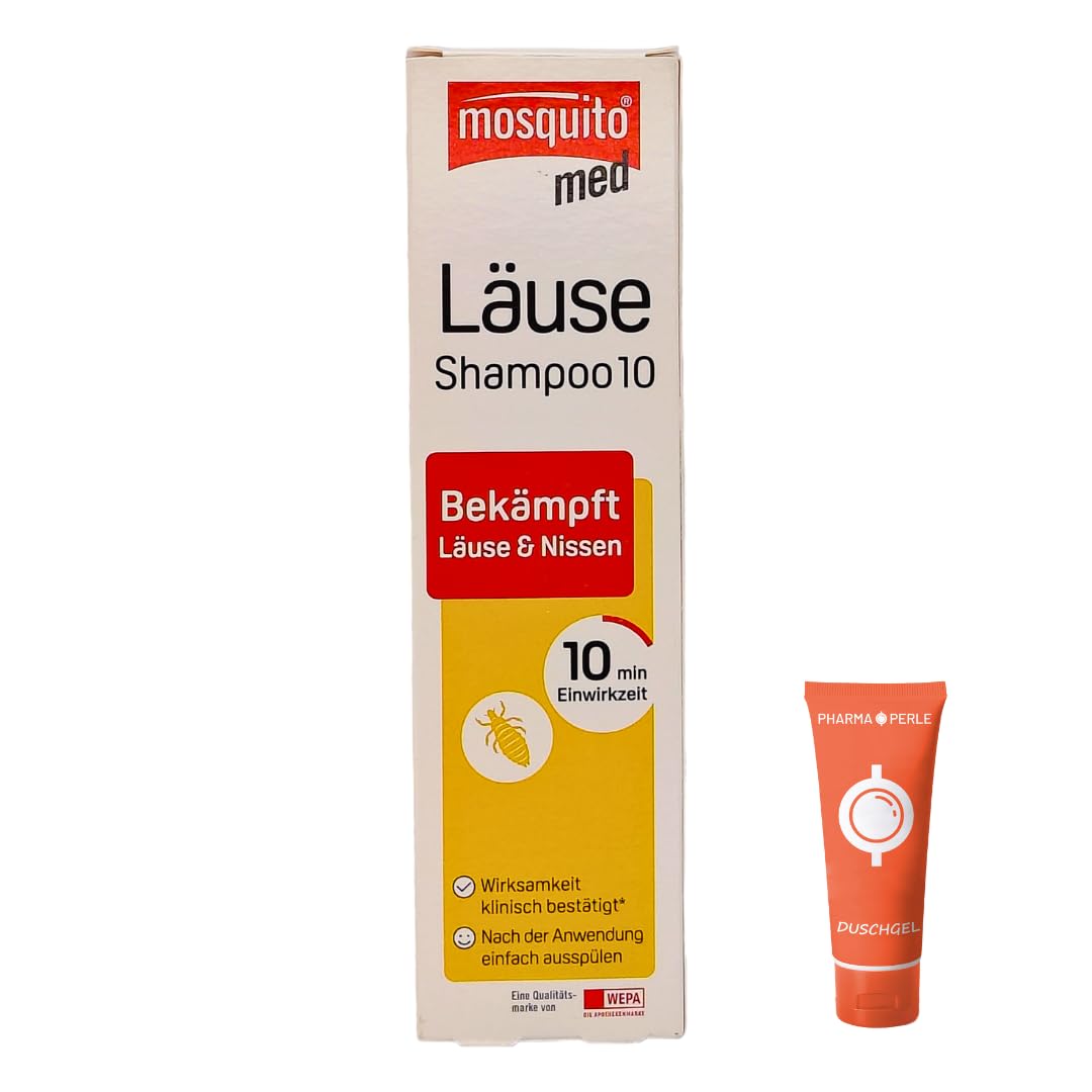 Mosquito med Läuse Shampoo 100ml - Bekämpft Kopfläuse und Nissen I schnell und effektiv I praktische Anwendung I Läusemittel I Läusebehandlung I Spar-Set plus Pharma Perle
