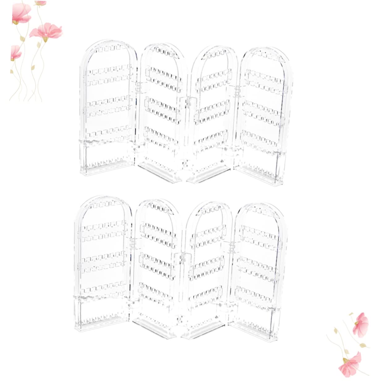 TOPBATHY Espositore per Orecchini in Plastica, 2 Pezzi, 4 Parti