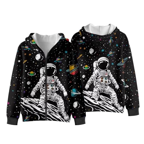 Boys Full Zip Athletic Hooded Sweatshirt with Pockets Comfy Lined Casual Long Sleeve Kids Fall Winter Hoodies S-XL