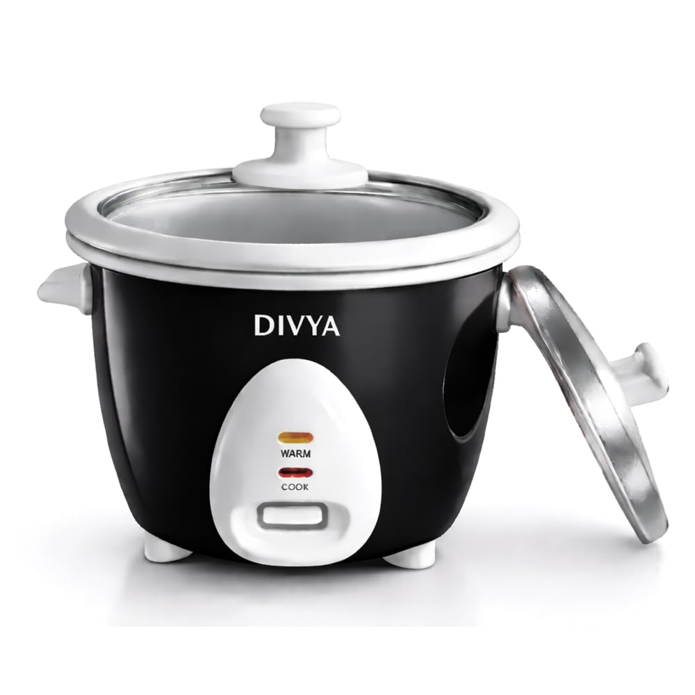 DIVYA 1 Liters Indigo Steel Electric Rice Cooker 700W (Black, 0.6 L)-image-8