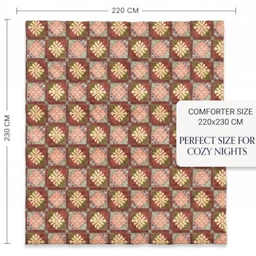 Image of BSB HOME 220 GSM Microfiber Comforter for Double Bed, Ultra Soft Quilted AC Comforter, Lightweight All Season Blanket, Breathable, Durable & Skin Friendly, 86 x 90 Inches (220 x 230 cm) - Rust Red