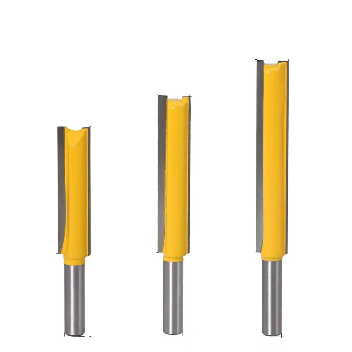 1/4 8mm 6,35mm Schaft Lange Gerade Router Bit Holz Fräser Trimmer Ende Mühle CNC Schneiden Holzbearbeitung Werkzeuge 50/63/76mm (Size : 8mm 3pcs set)