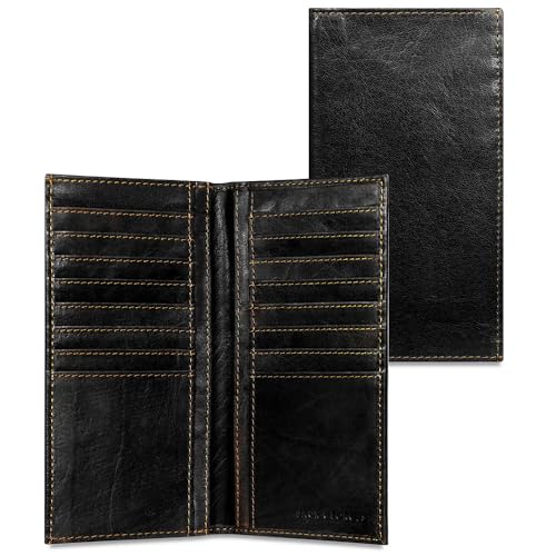 Jack Georges Men's Voyager Men's Breast Secretary Wallet in Buffalo Leather #7304 (Black)