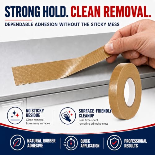 Image of GGR Supplies CDT-36 Industrial Grade Cloth Duct Tape, Tan Beige 3 /4 Inch x 60 Yards, Waterproof UV Resistant Heavy Duty, Clean Removal with No Sticky Residue for Repairs, Packaging, and Bundling