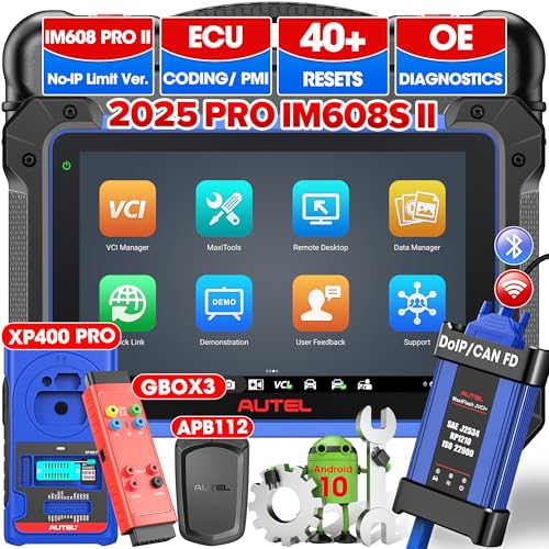 Autel MaxiIM IM608S II - 2025 Same as IM608 PRO 2 with XP400 PRO, APB112 & GBOX3 [$1120 Bundle], IM608 PRO II Global Ver. | Advanced Diagnostic Tool ECU Coding 3000+ Tests 40 Reset 8-Core OS10 4/128GB