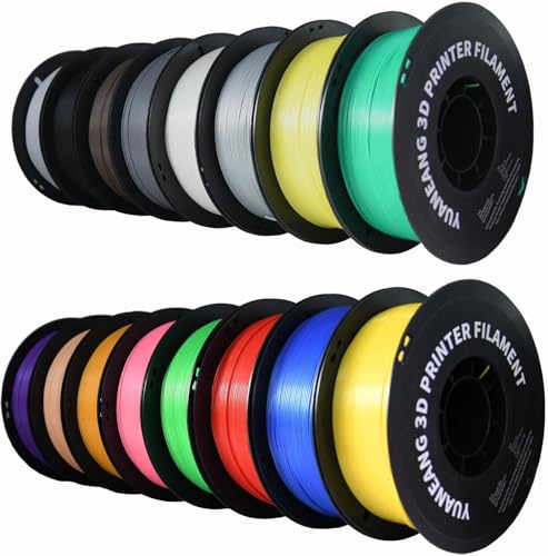 Filament PLA pour imprimante 3D FDM, lot de 16 bobines 1 kg, fil unicolore 1.75 mm