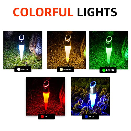 4 Pack Outdoor Solar Path Lights Decorative Garden Lawn Lamp Rgb Auto Color Conversion Auto On/Off 2 Modes Colorful Yard Landscape Lighting Waterproof (4 Pcs) #TOP2