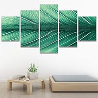 SIGNWIN 5 Panel Canvas Wall Art Modern Art Decorative Elements Expressive Leaves Multicolor Patterns Photography for Home Decorations Ready to Hang - 60