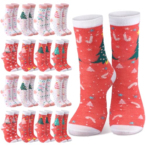 Image of Jadive 16 Pairs Pink Nutcracker Socks Ballet Dance Nutcracker Sock Women Novelty Socks Winter Fuzzy Sock for Dance Lover Gift