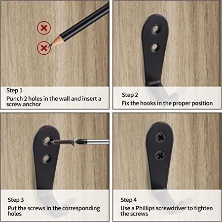 Deezio Heavy Duty Wall Hooks,Stainless Steel Screw On Hooks for Hanging Coats Plants Towels Keys Hats,Waterproof Single Shower Hanger Hooks for Garage Kitchen Bathroom(10 Pack)