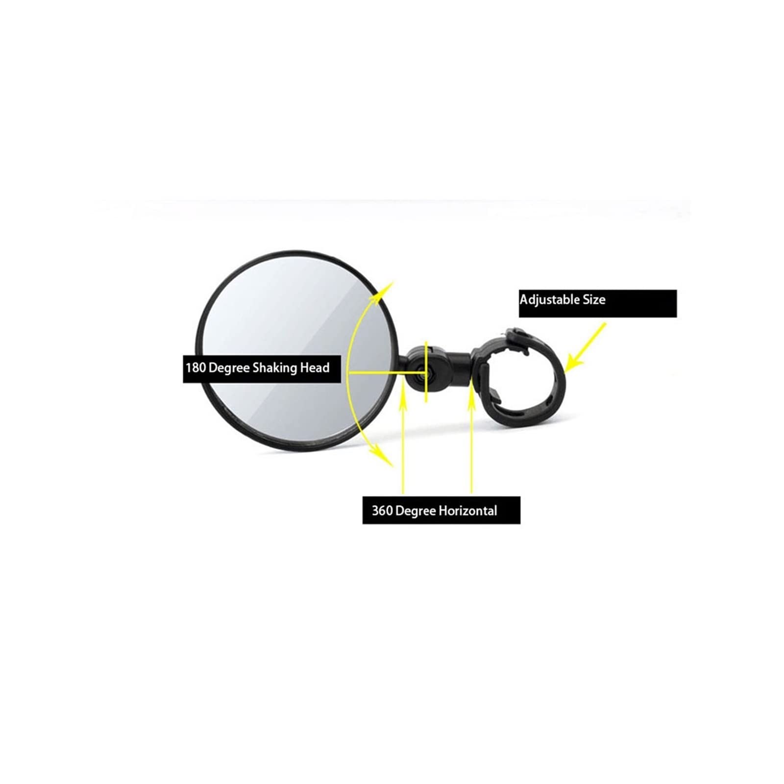 BAFAFA Embout Guidon Rétroviseur Universel Vélo Moto Rétroviseur Guidon Grand Angle Miroir Convexe Cyclisme Vue Arrière 360 ​​Rotation Réglable Rétroviseurs Latéraux