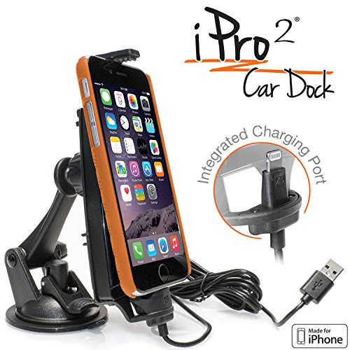 iPro2 MFI Approved Car Dock/Desk Dock/Mount/Holder/for iPhone Xs/XS MAX/X / 8/8 Plus / 7 with Integrated 2 Meter Lightning Connector