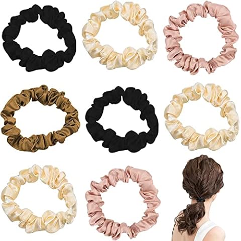 Thin Silk Scrunchies 16 Pcs 100% Silk Hair Ties Scrunchie Scrunchie Hair Tie Made Of Silk Elastic Silk Small Scrunchies Satin Hair Tie Satin Hair Scrunchies For Women Girls Ponytail Hair 4 Colors Cover