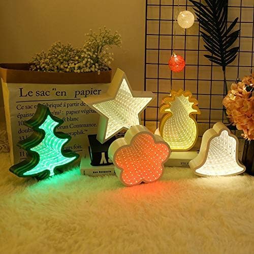3D Mirror Night Light, Infinity Mirror Tunnel Light,LED Night Light 3D Mirror Light Tunnel Mirror Light Christmas,Living Room,Home Decor (Flower)