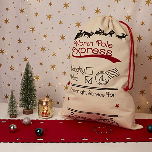 UltraByEasyPeasyStore Grande Personalizada Bolsa de Navidad Saco de Santa Claus Adultos Niños...