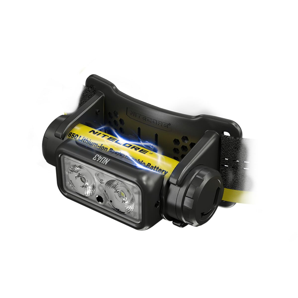 Nitecore Latarka czołowa NU43, lekka, ładowana przez USB C, 1400 lumenów, zasięg świecenia 130 m, czerwone światło do widzenia w nocy