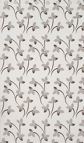 Image of Floral Printed Home Decor Curtains for Living Room, Bedroom Doors and Windows Panel, Parda, Eyelets Hanging, Coffee, 4 x 9 Feet, Pack of 2
