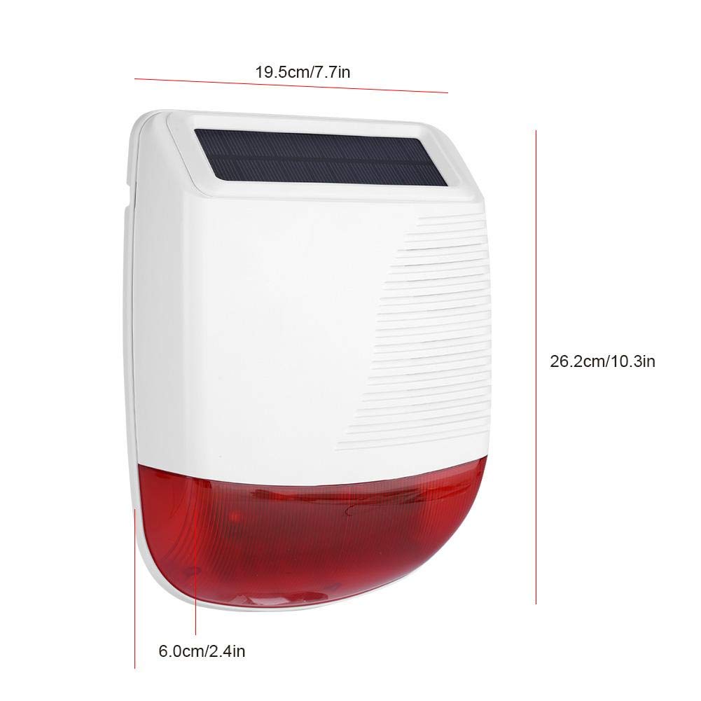 Allarme di sicurezza Sirena a energia solare, 433 MHz Allarme sirena senza fili Allarme solare impermeabile esterno per sistema di allarme GSM