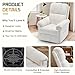 Korser Recliner Chair, Swivel Rocker Recliner Chair for Adults, Small Recliners for Small Spaces, Upholstered Manual Recliner with Side Pockets, Nursery Rocking Chair for Living Room, Chenille, Beige