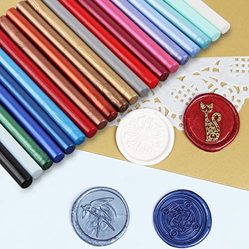 Hillylolly Bâton de Cire à Cacheter - 20 Pièces Pour Pistolet, Sceau, Lettre, Cartes, Invitations de Mariage, Bouteille de Vin, Paquet Cadeau, Décoration...