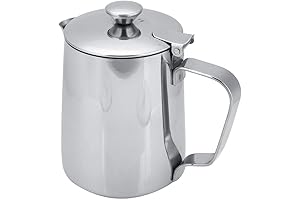 Stainless steel cream pitcher with lid