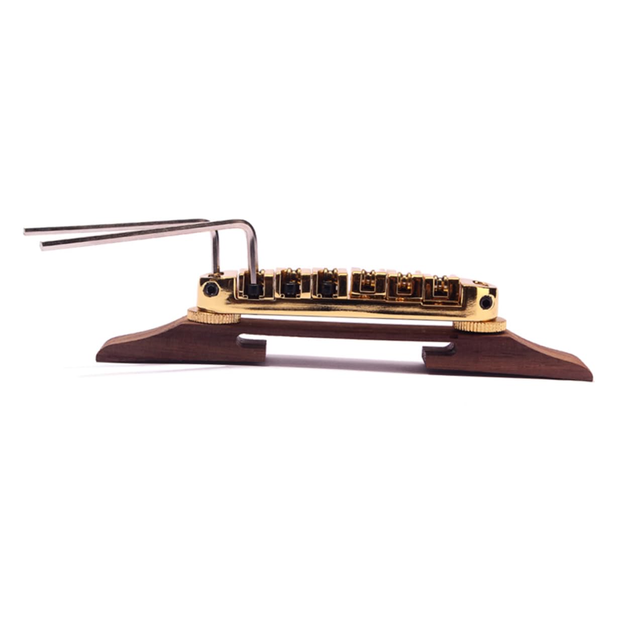 ULDIGI Jazz Guitar Bridge with Gold Roller Saddles B Tailpiece for Guitars Adjuster Wheels Guitar Parts