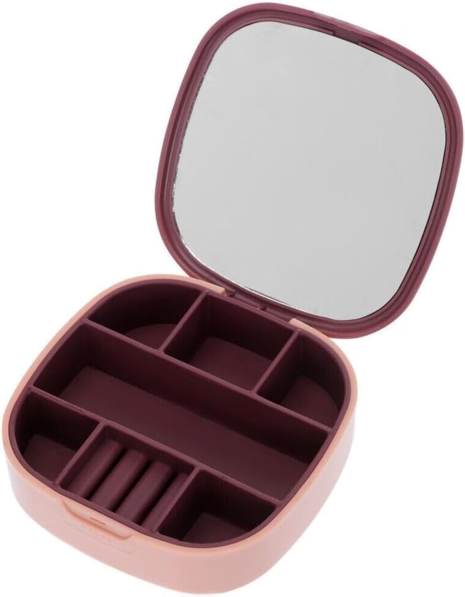 Portable Small Jewelry Organizer Box with Mirror