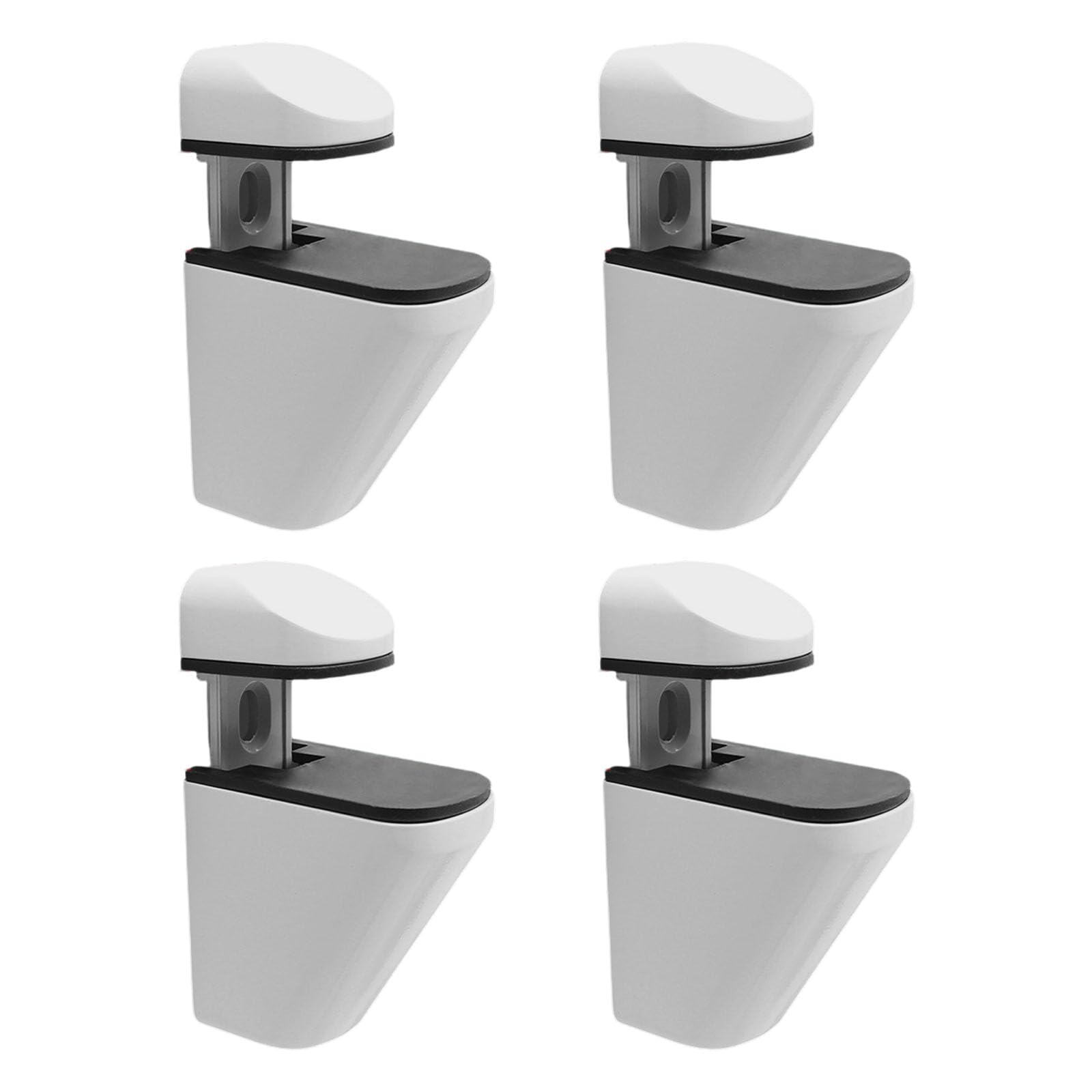 4pc Glass Panel Clamps with Antislip Inserts Adjustable Width Zincs Alloys Construction for Secure Mounting Antislip Glass Clamp Brackets