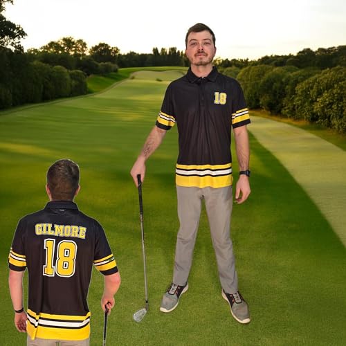 Funny Golf Polo Men Shirts - Short Sleeve UPF Quick Dry Fit Performance Moisture Wicking Stretch Crazy Summer Casual Tropical4