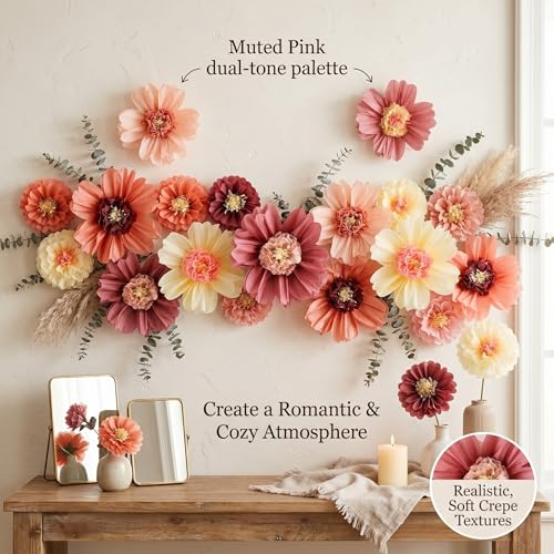 Fleurs en papier géantes décorations murales mariage et réception chic - 4