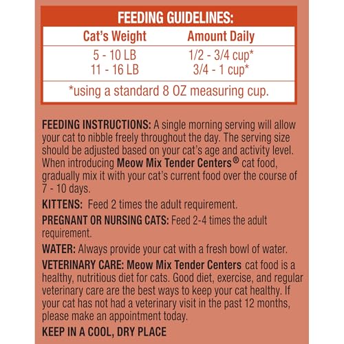 Image of Meow Mix Tender Centers, Dry Cat Food, Beef & Salmon Flavors, 4 Bags