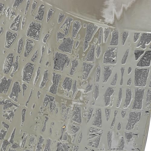 Vase plat rectangulaire céramique argent 40x24x8cm objet déco design