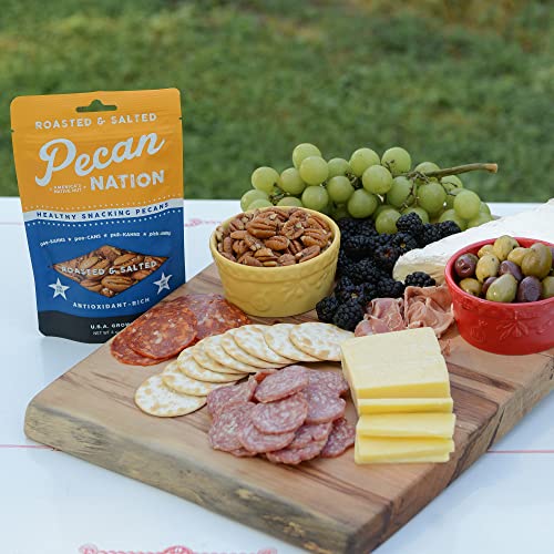 Pecan Nation Salted Pecan Halves 4 Oz., Natural, No Preservatives, Antioxidant-Rich, Low Carb, Dry Roasted, Healthy Nut Snack For Adults And Kids #TOP4
