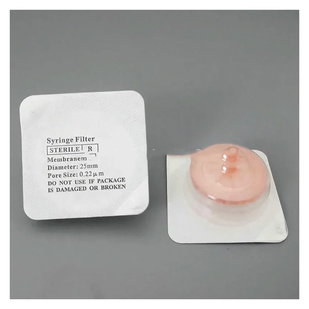 Cristalería de Laboratorio Lote de 50 unidades de membranas de nailon/PES/PTFE con apertura de 0,22 um/0,45 um y filtros de 13/25/33 mm.(25mm 0.45um Nylon)