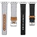SKYLET Leather Bands Compatible with Apple Watch Band 49mm 45mm 44mm 42mm 41mm 38mm 40mm Men for iWatch Ultra SE Series 8 7 6 5 4 3 2 1, Classic Canvas Fabric Leather Straps for Women with Metal Clasp
