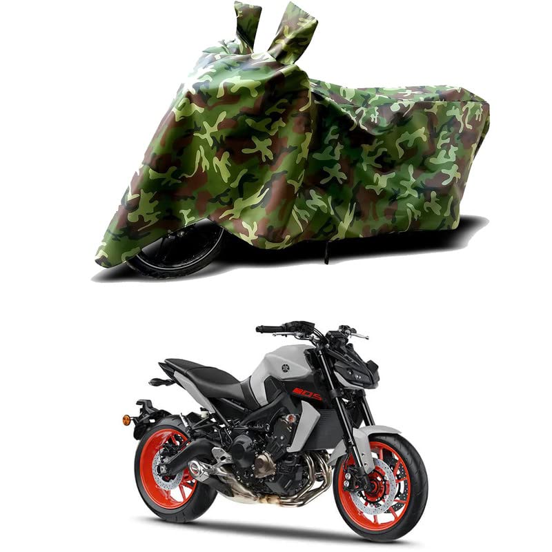 Image of 100% Water Resistant Bike Scooty Two Wheeler Body Cover Compatible for Yamaha 2022 MT-09 STD /UV-Rays /Heat Protection /Birds Dropping /Scratchproof /Dust Proof /Waterproof /All Varient[Green MJ]