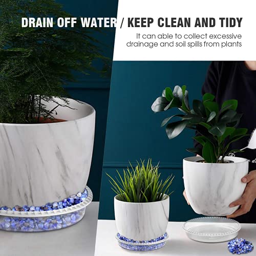 Upmct 6 Pack Plant Saucer, 4 6 8 10 12 Inch Durable Plant Tray Flower Pot Saucer Round Pallets For Indoors And Outdoor, Plant Container Accessories (6 Inch, Clear) #TOP2