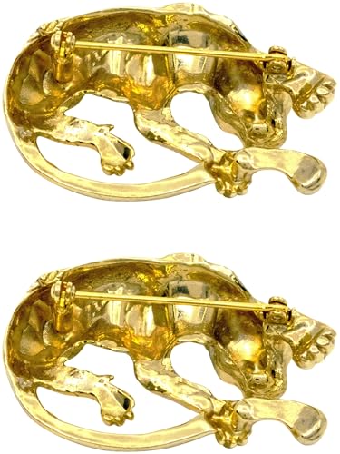 Image of Set of 2 Brooch Lapel Pins With Rhinestones