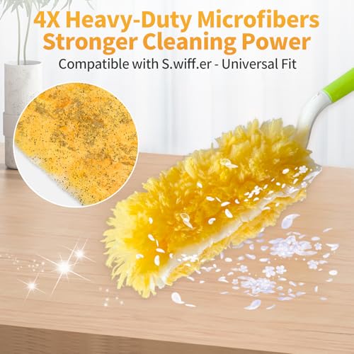Image of 50 Pack Short Handle Duster Refills, Compatible with S.wiffer Duster Kit, 360 Multi-Surface Disposable Dust Pads, Ideal for Home Cleaning - Effortlessly Dust Furniture