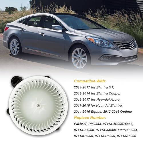 Image of 700259 Blower Motor Compatible with 2012-2017 Hyundai Azera,2011-2016 Elantra,2013-2017 Elantra GT,2014-2016 Equus,2012-2016 Optima