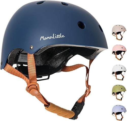 MomnLittle - Casco para niños con hebilla magnética rápida sin pellizcos, certificado por la CPSC, casco de bicicleta para niños y niñas pequeños