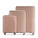 Produktbild WITTCHEN GL Style Line | Reisekoffer Set 3er Koffer-Set Rollkoffer Trolley Handgepäck Hartschale aus Polycarbonat mit 4 Zwilling-Rollen Zahlenschloss Teleskopgriff GL Style Puderrosa