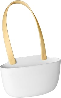 Sink Hanging Sponge Holder, Kitchen Drain Rack Hanging Basket, Large Capacity Soft Flexible Sink Drain Basket Bag with Holes (Yellow and White)