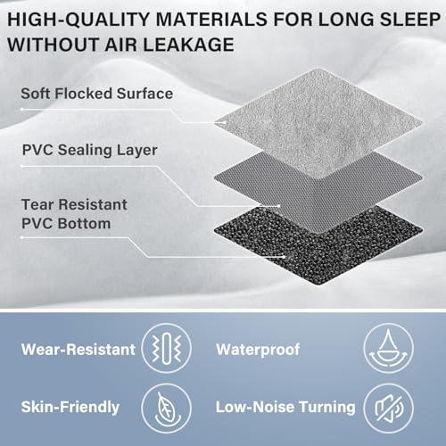 Image of Coverado Car Air Mattress Back Seat, Portable Inflatable Car Bed with Built-in Wireless Rechargeable Air Pump & Pillow, Comfort All-in-One Travel Backseat Air Mattress for Truck Suvs Sedan, L-51,W-32